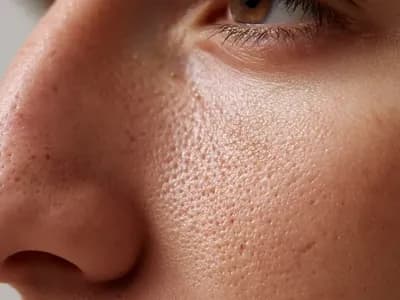 Macro skin close-up of nose pores and texture, supporting how to get rid of blackheads on nose